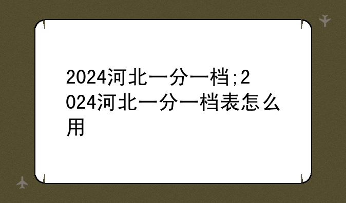 2024河北一分一档;2024河北一分一档表怎么用