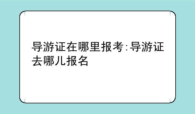 导游证在哪里报考:导游证去哪儿报名
